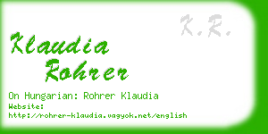klaudia rohrer business card